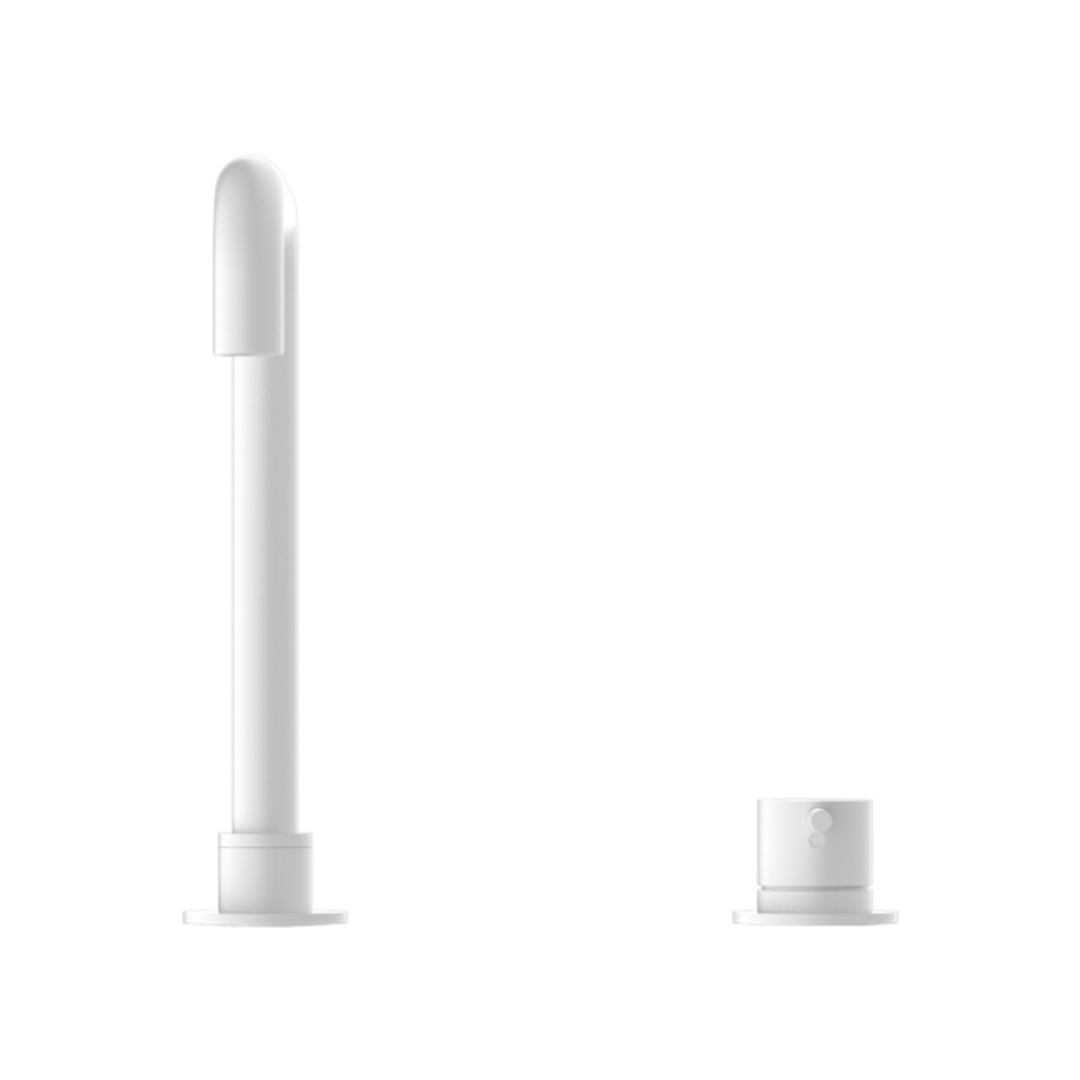 Mecca Hob Basin Nero Mixer Square Swivel Spout - Matt White