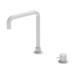 Nero Mecca Hob Basin Mixer Square Swivel Spout - Matt White