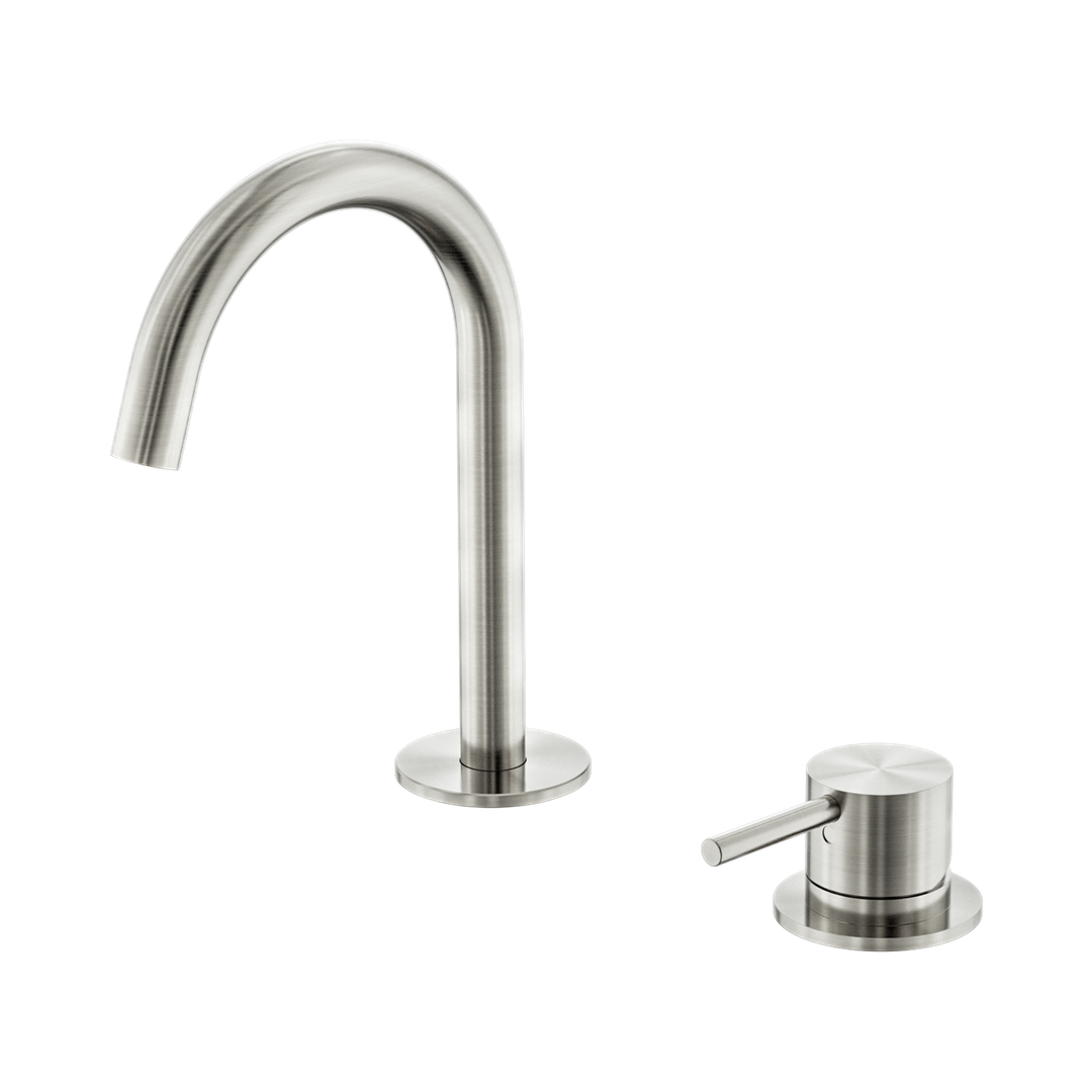 Nero Mecca Hob Baisn Mixer Set Arc Spout - Brushed Nickel