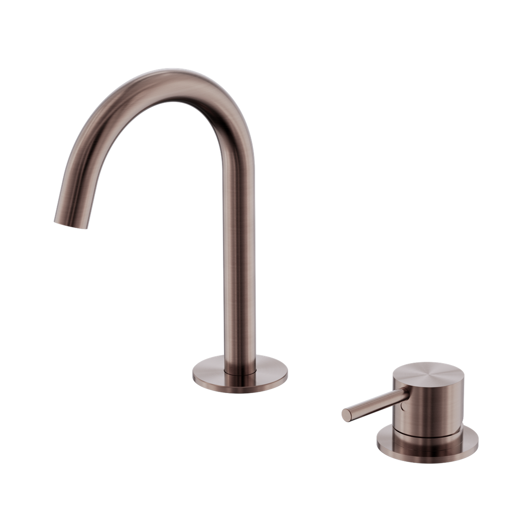 Nero Mecca Hob Baisn Mixer Set Arc Spout - Brushed Bronze