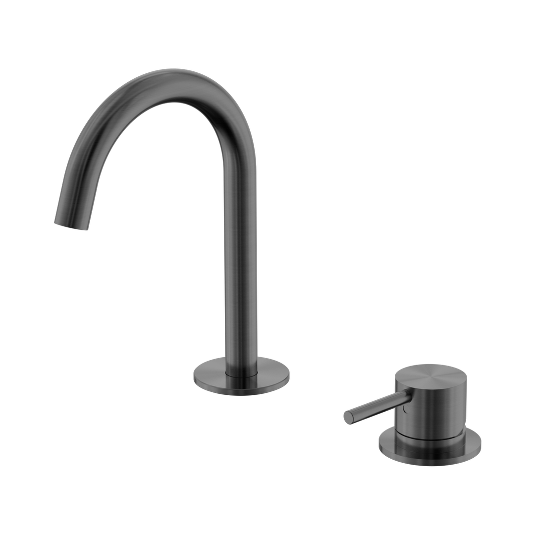Nero Mecca Hob Baisn Mixer Set Arc Spout - Gunmetal