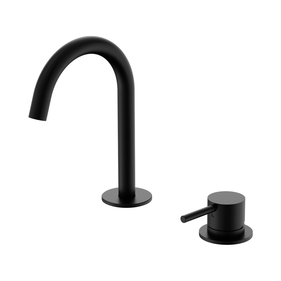 Nero Mecca Hob Baisn Mixer Set Arc Spout - Matte Black
