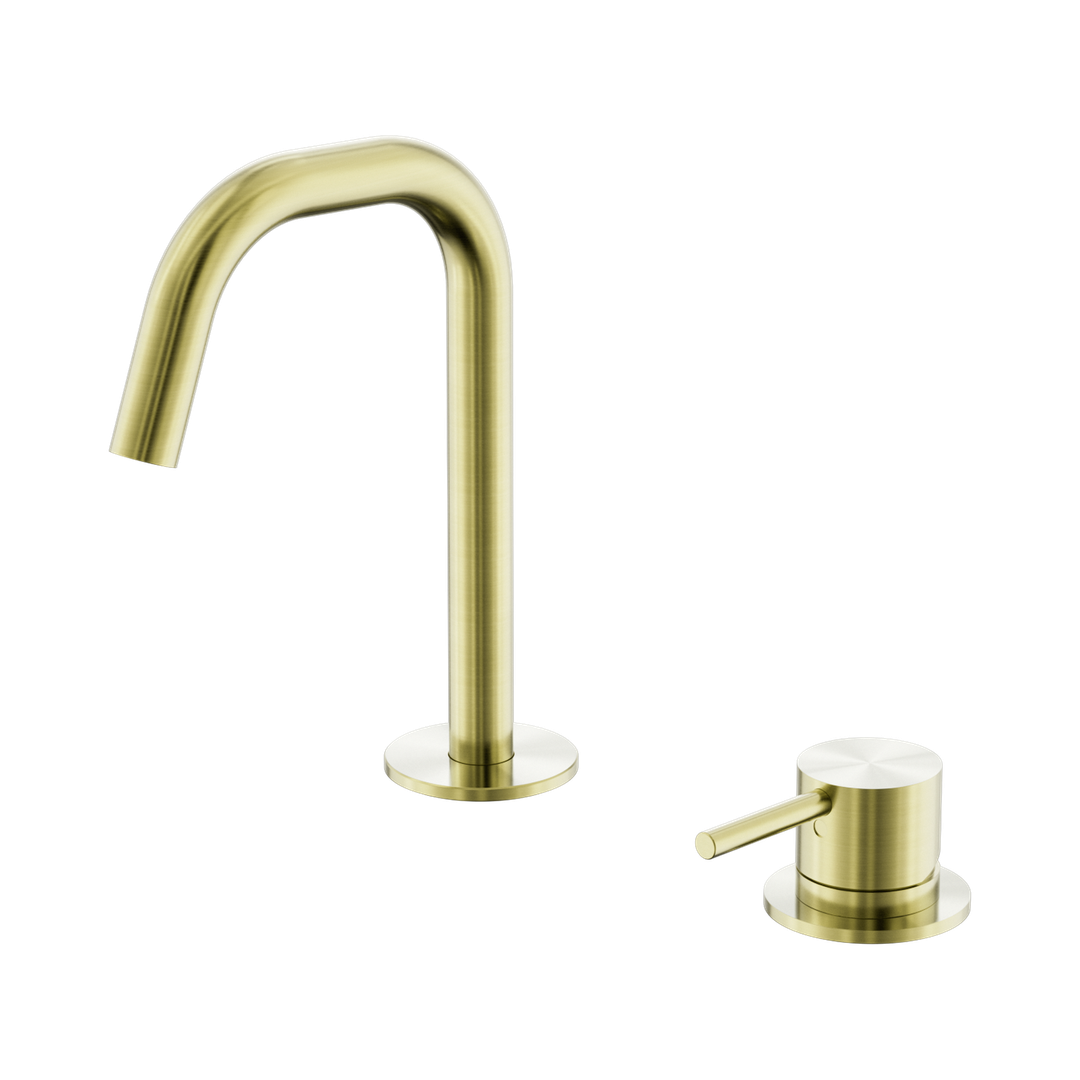 Nero Mecca Hob Baisn Mixer Set Edge Spout - Brushed Gold