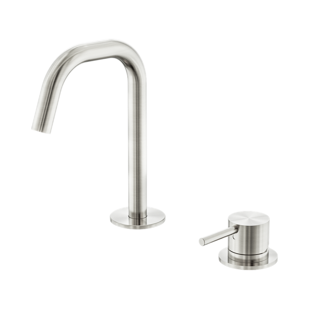 Nero Mecca Hob Baisn Mixer Set Edge Spout - Brushed Nickel