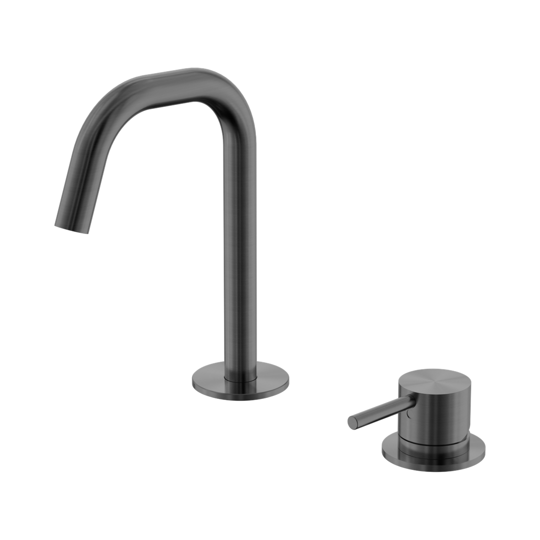 Nero Mecca Hob Baisn Mixer Set Edge Spout - Gunmetal