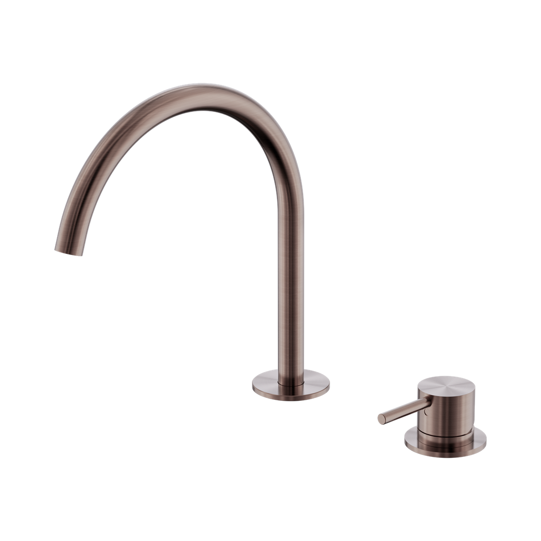 Nero Mecca Hob Bath/Kitchen Mixer Set Arc Spout - Brushed Bronze