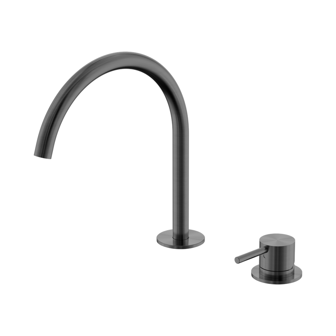 Nero Mecca Hob Bath/Kitchen Mixer Set Arc Spout - Gunmetal