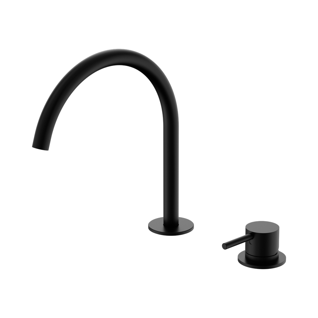 Nero Mecca Hob Bath/Kitchen Mixer Set Arc Spout - Matte Black