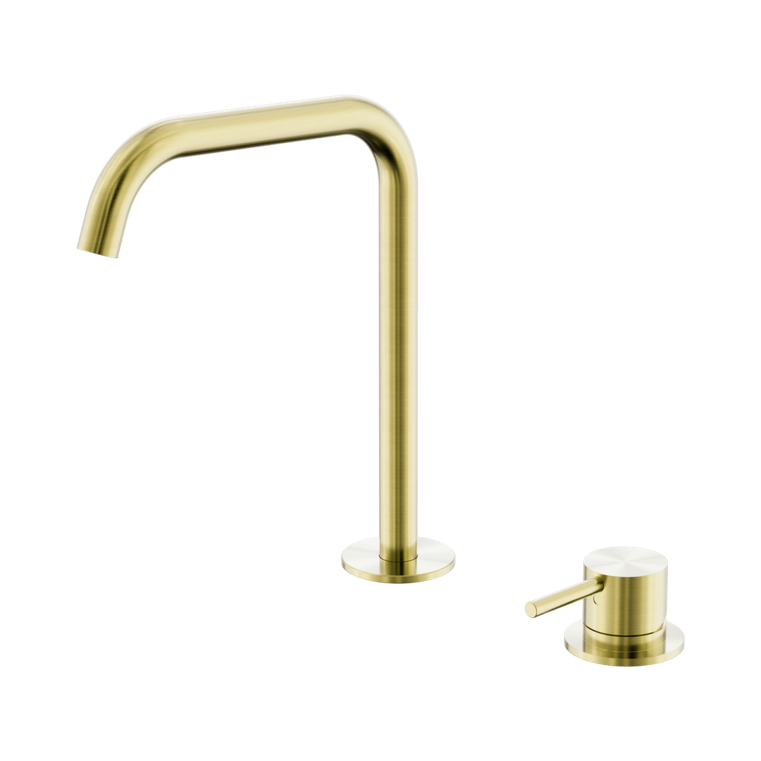 Nero Mecca Hob Bath/Kitchen Mixer Set Edge Spout - Brushed Gold