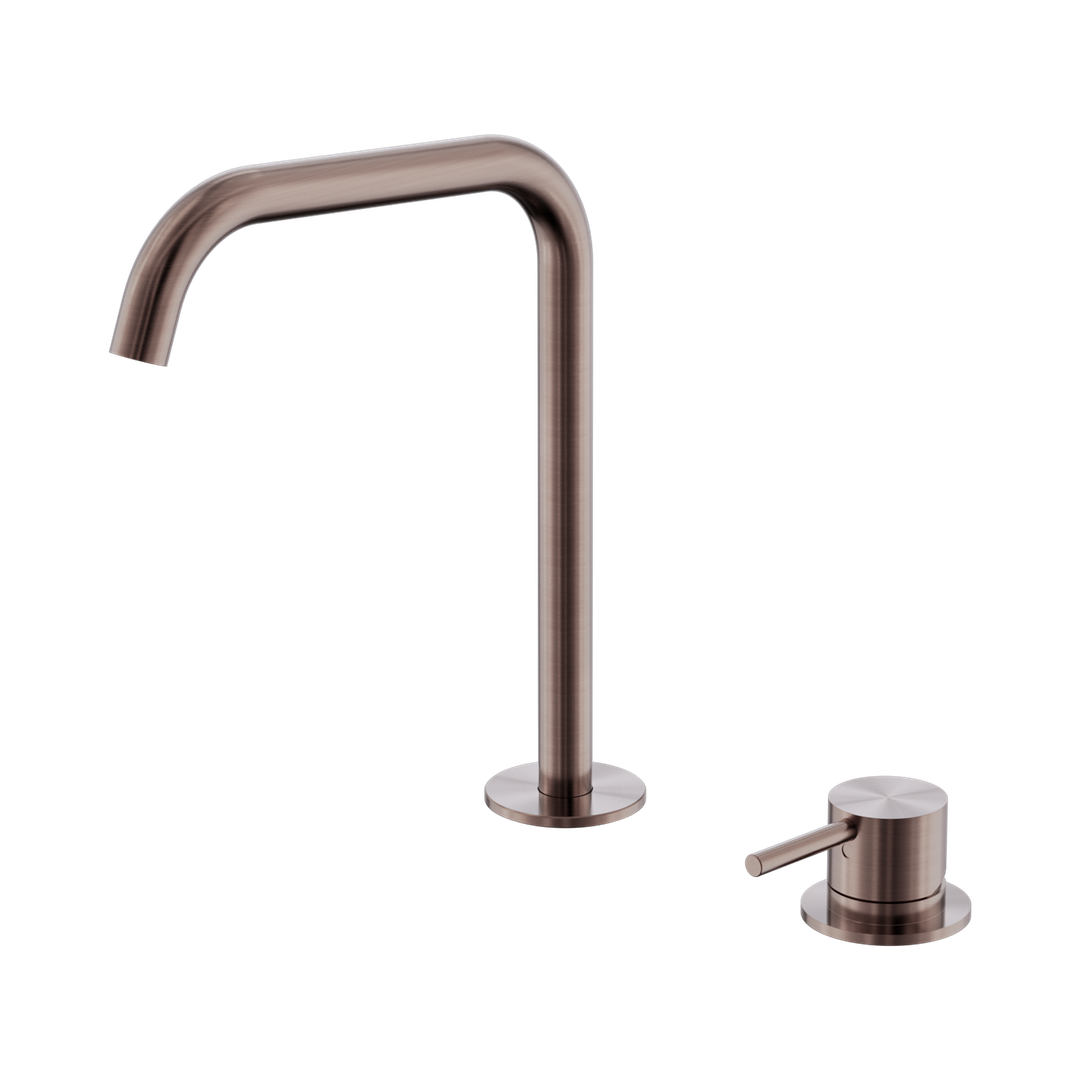 Nero Mecca Hob Bath/Kitchen Mixer Set Edge Spout - Brushed Bronze