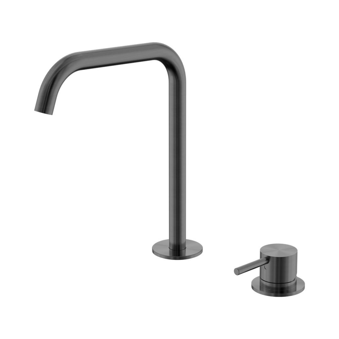 Nero Mecca Hob Bath/Kitchen Mixer Set Edge Spout - Gunmetal