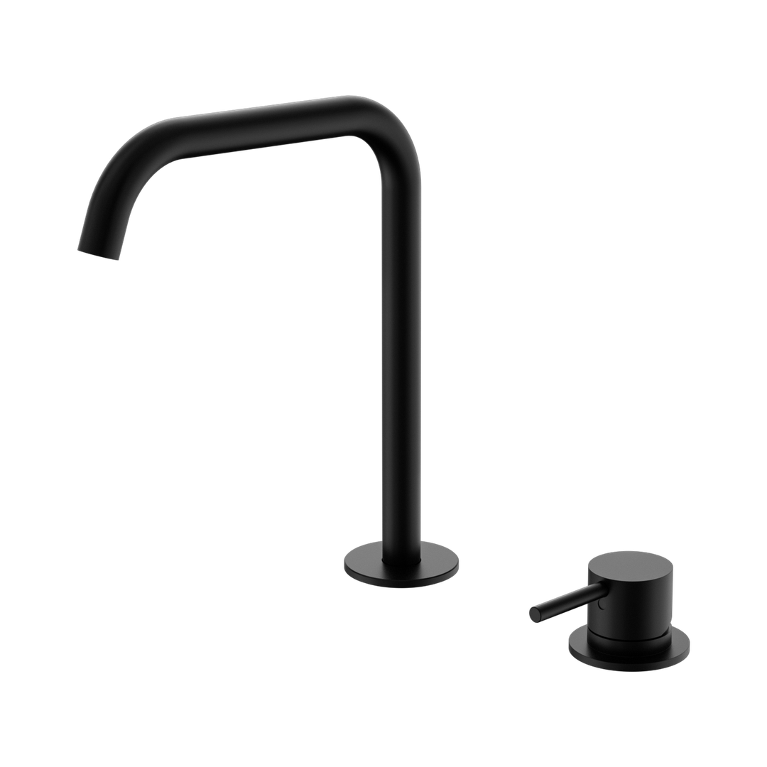 Nero Mecca Hob Bath/Kitchen Mixer Set Edge Spout - Matte Black