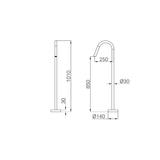 Nero Bianca Floor Standing Bath Spout - Chrome