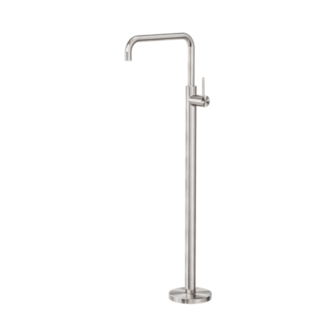 Nero Mecca Freestanding Bath Mixer Square Shape - Brushed Nickel