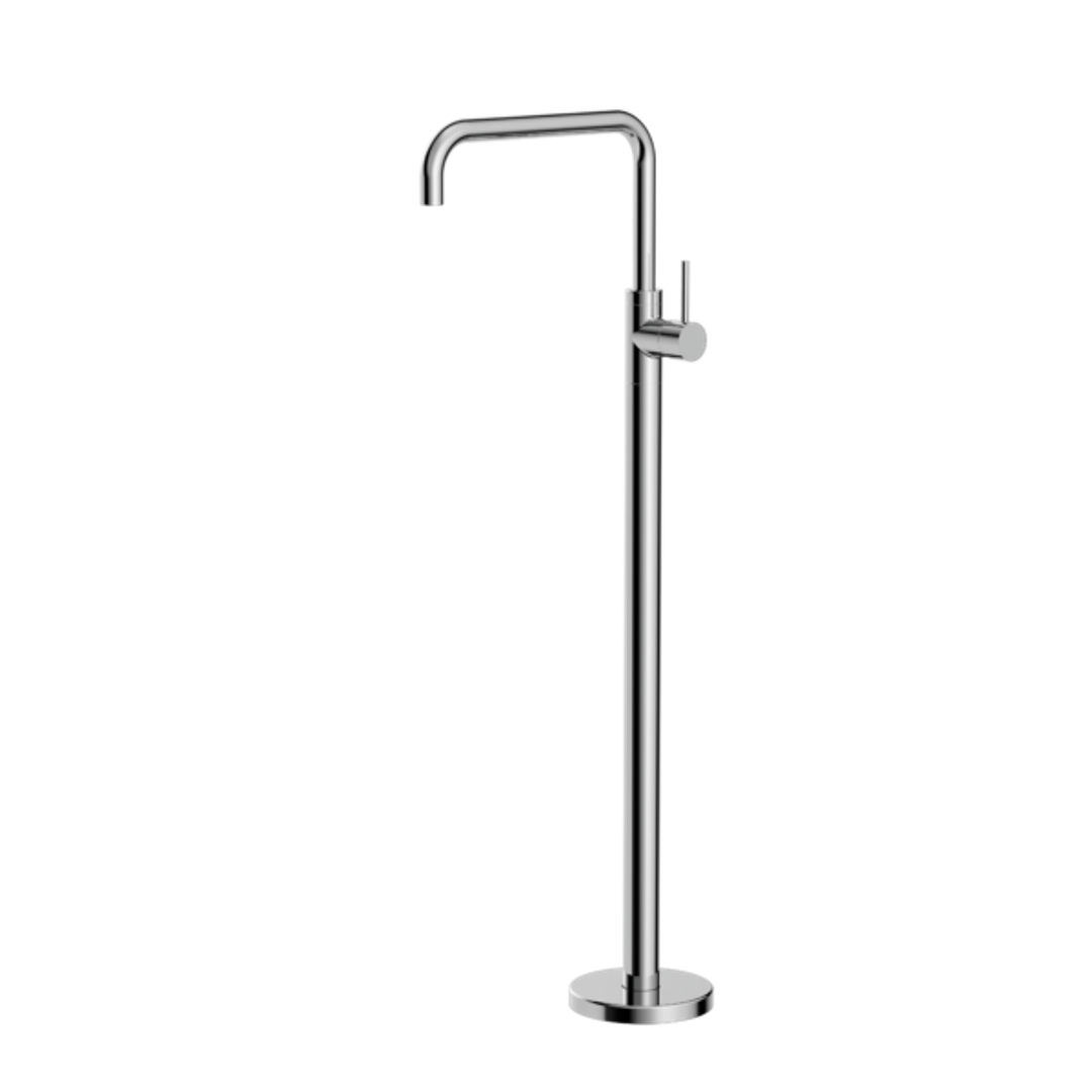 Nero Mecca Freestanding Bath Mixer Square Shape - Chrome