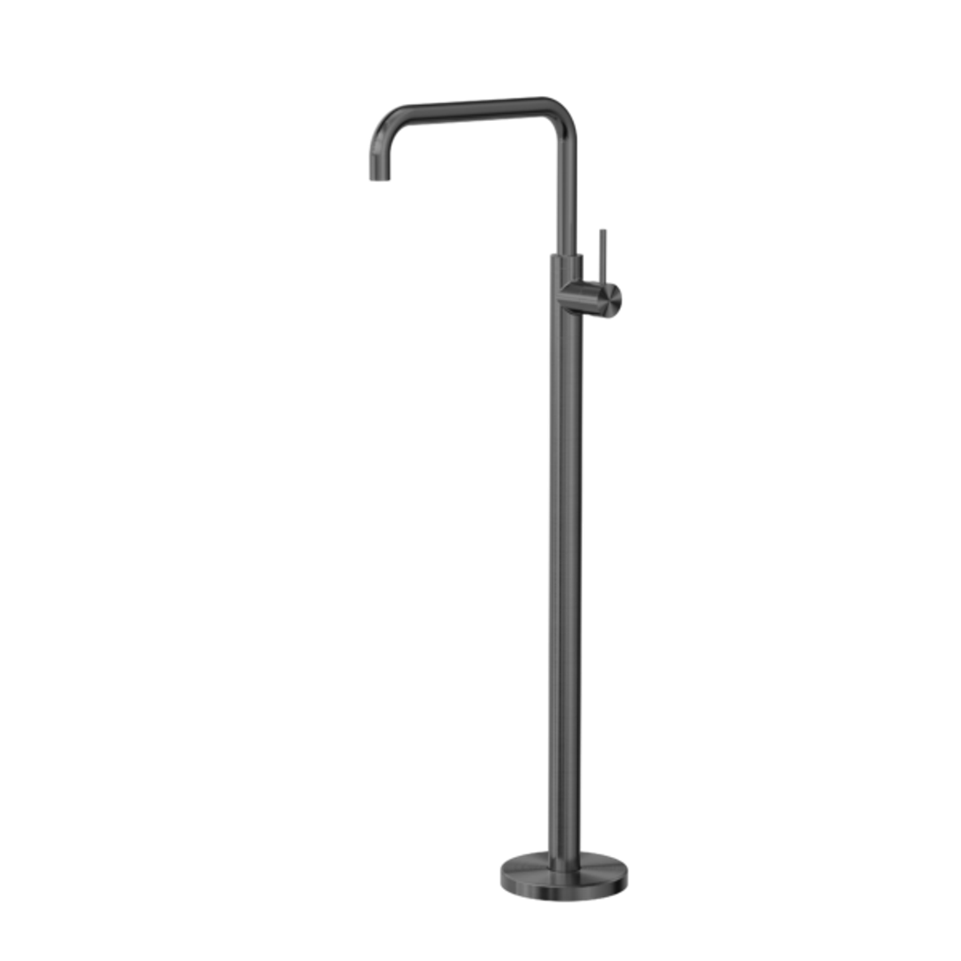 Nero Mecca Freestanding Bath Mixer Square Shape - Gun Metal