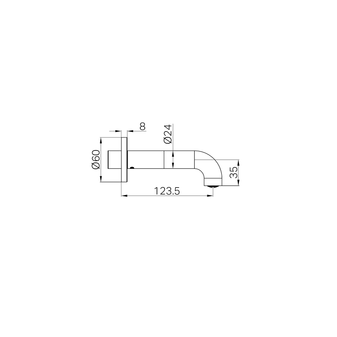 Nero Mecca Basin/Bath Spout Only 120Mm - Matte White