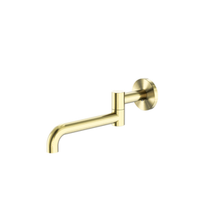 Nero Mecca Wall Mounted Swivel Basin/Bath Spout Only 225mm - Brushed Gold