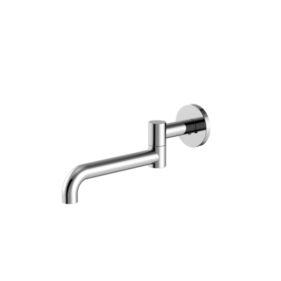 Nero Mecca Wall Mounted Swivel Basin/Bath Spout Only 225mm - Chrome