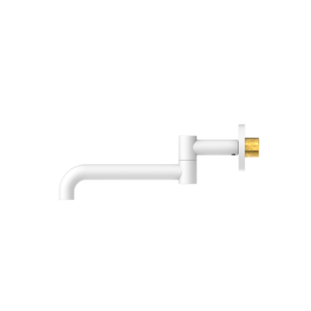 Nero Mecca Wall Mounted Swivel Basin/Bath Spout Only 225mm - Matt White