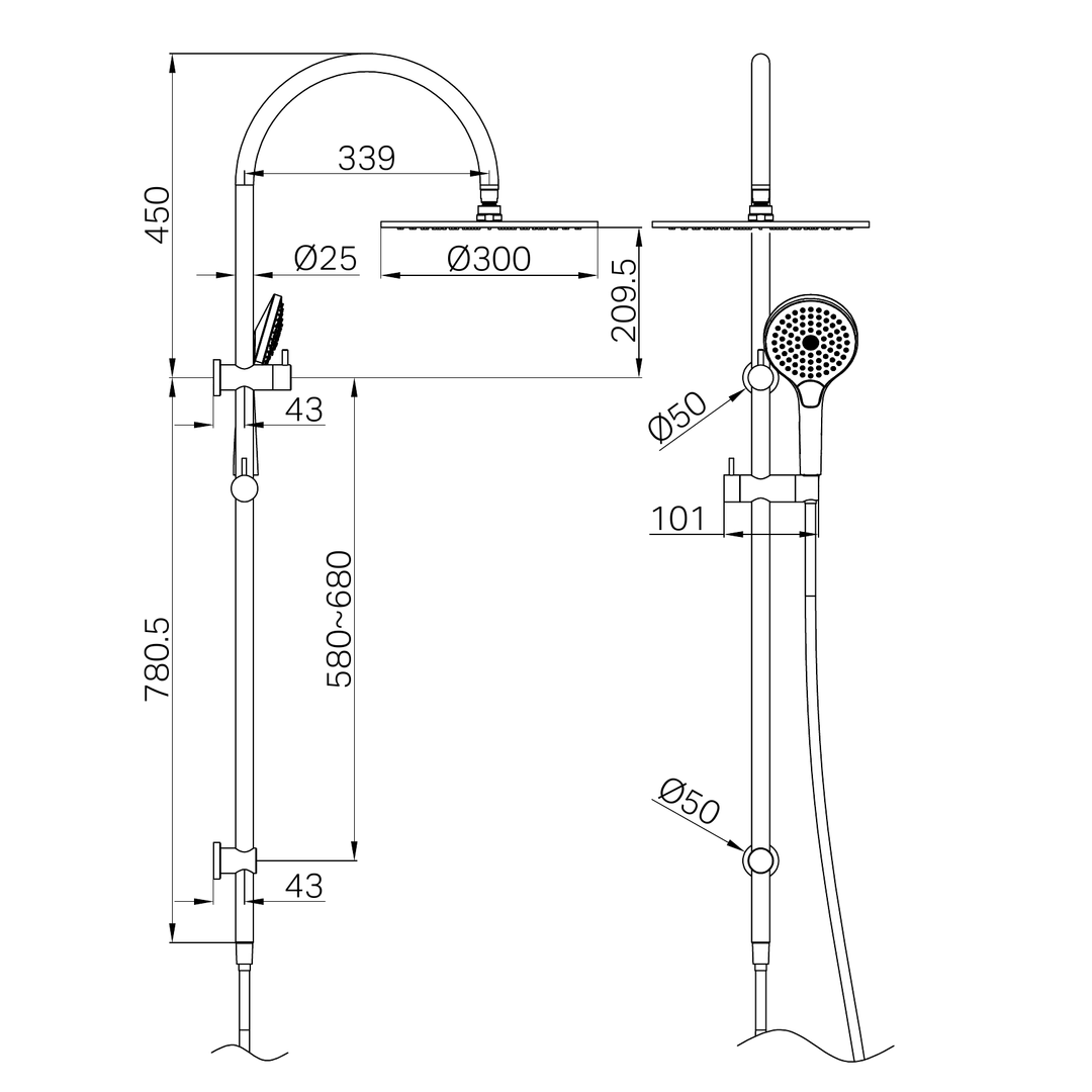 Nero Mecca Twin Shower With Air Shower II - Matte White Nr221905Hmw