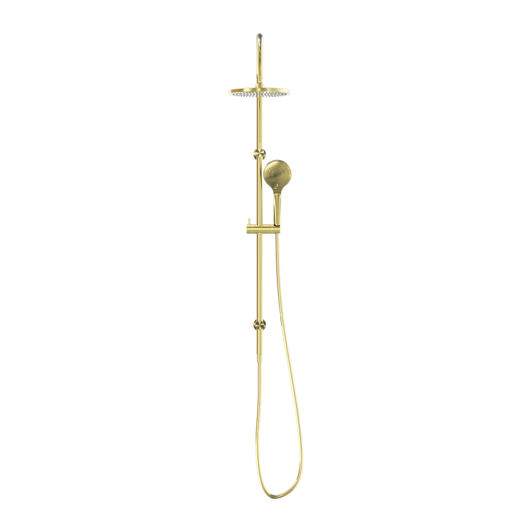 Nero Mecca Twin Shower With Air Shower - Brushed Gold