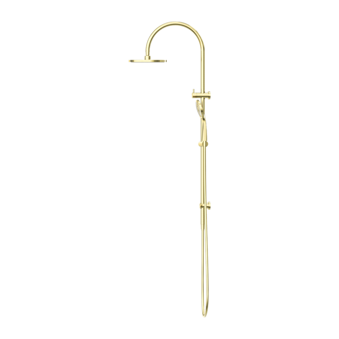 Nero Mecca Twin Shower With Air Shower - Brushed Gold