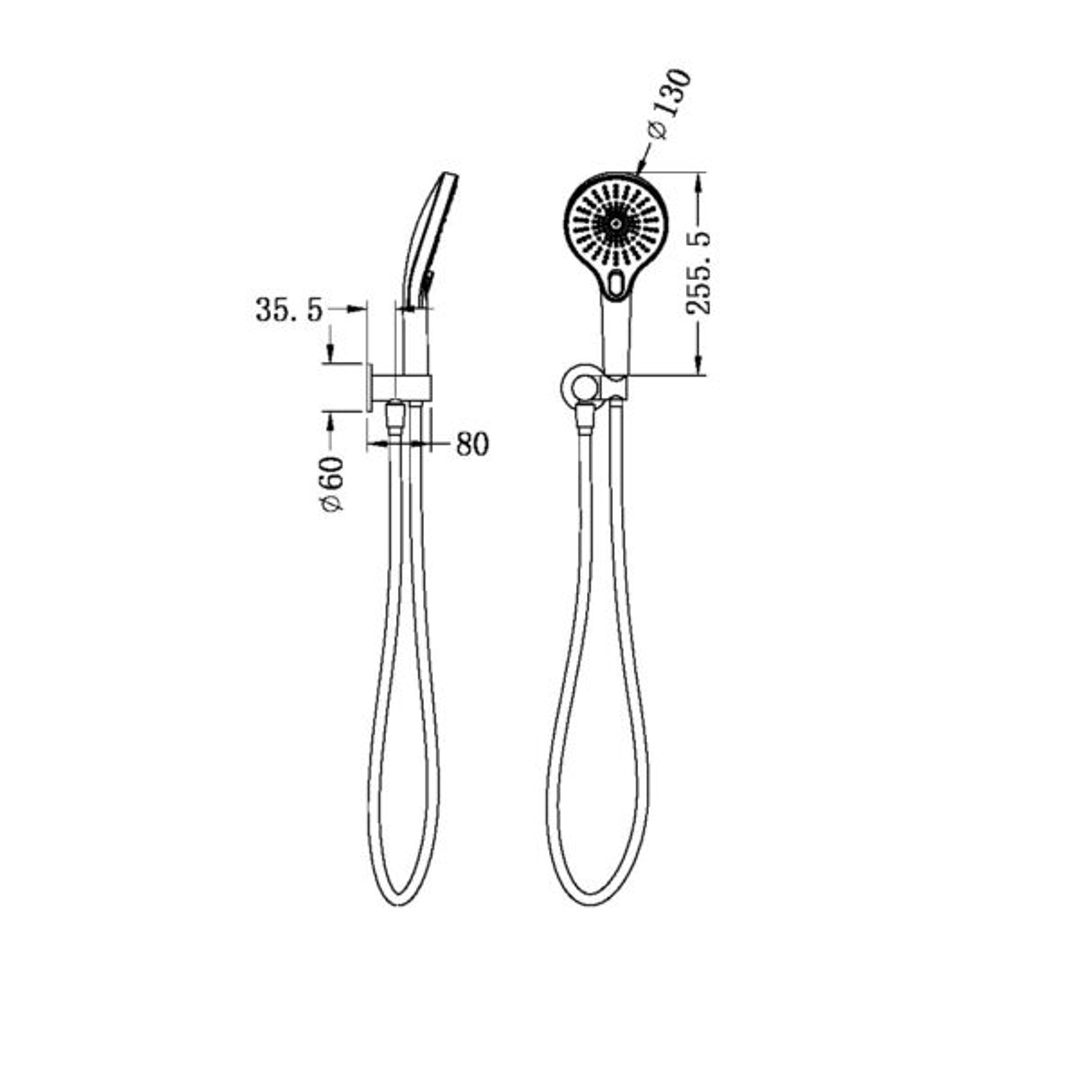 Mecca Nero Shower On Bracket - Gunmetal