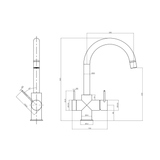 Mecca 3 Way Filtered Nero Mixer Tap - Brushed Nickel