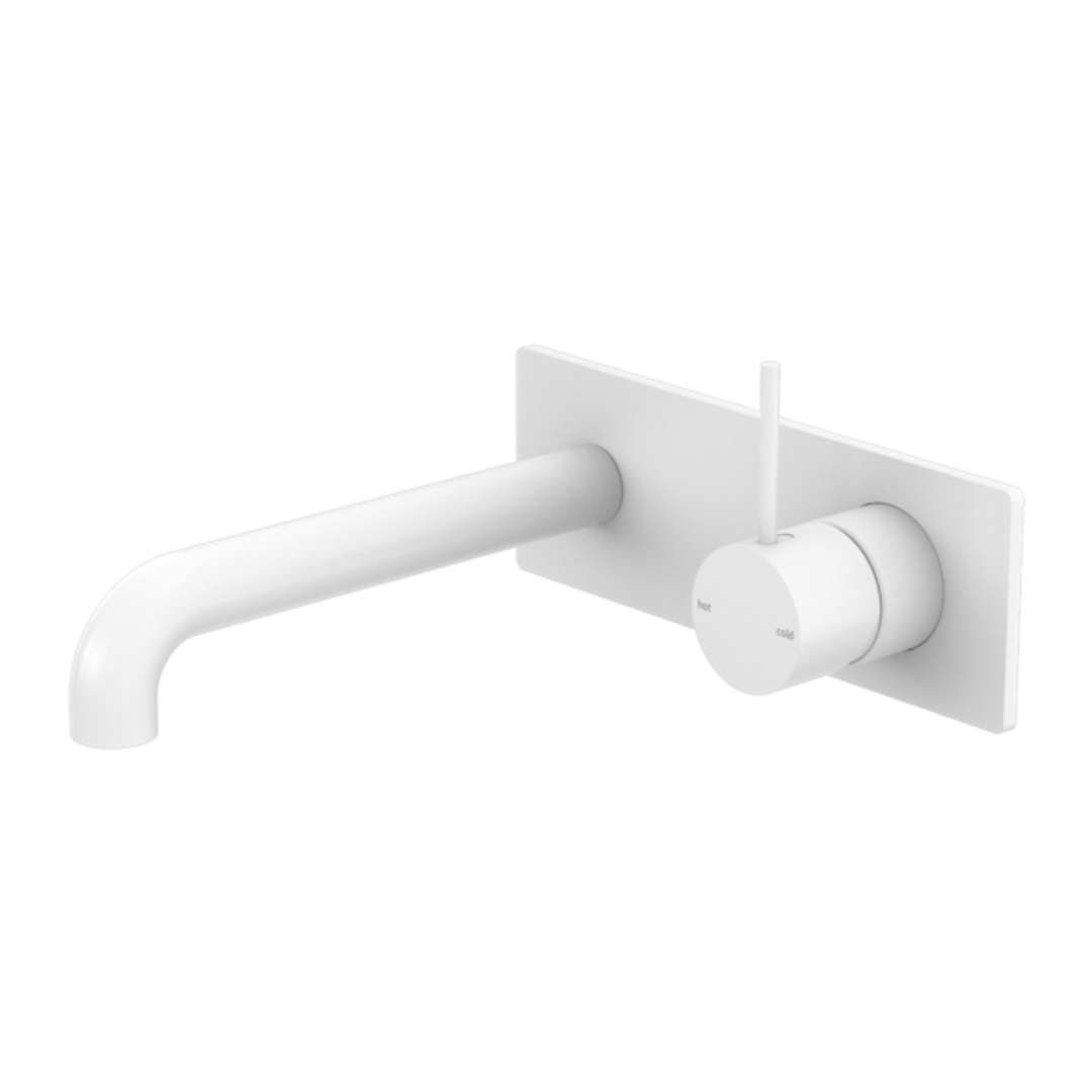 Mecca Wall Basin Nero Mixer Handle Up 160mm Spout - Matte White