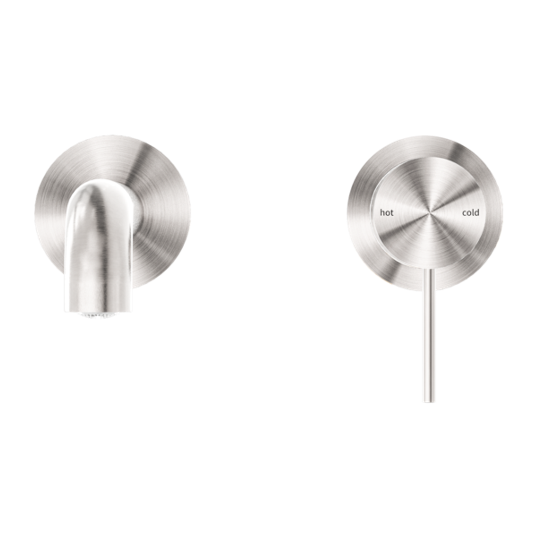 Mecca Wall Basin Nero Mixer Separate Back Plate 185mm Spout - Brushed Nickel