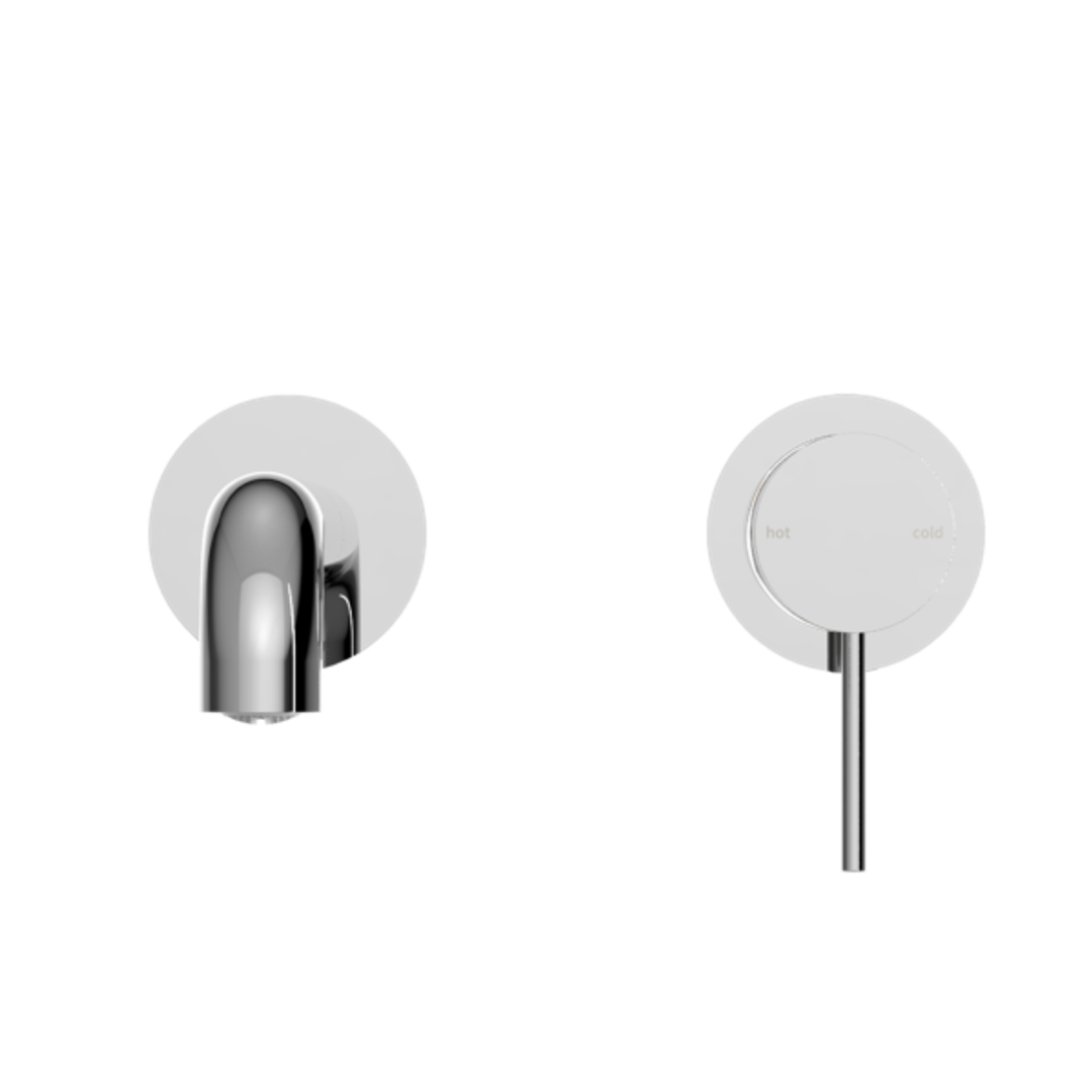 Mecca Wall Basin Nero Mixer Separate Back Plate 185mm Spout - Chrome