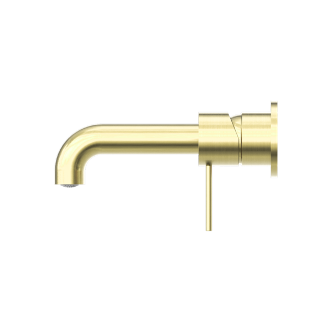 Mecca Wall Basin Nero Mixer Separate Back Plate 230mm Spout - Brushed Gold