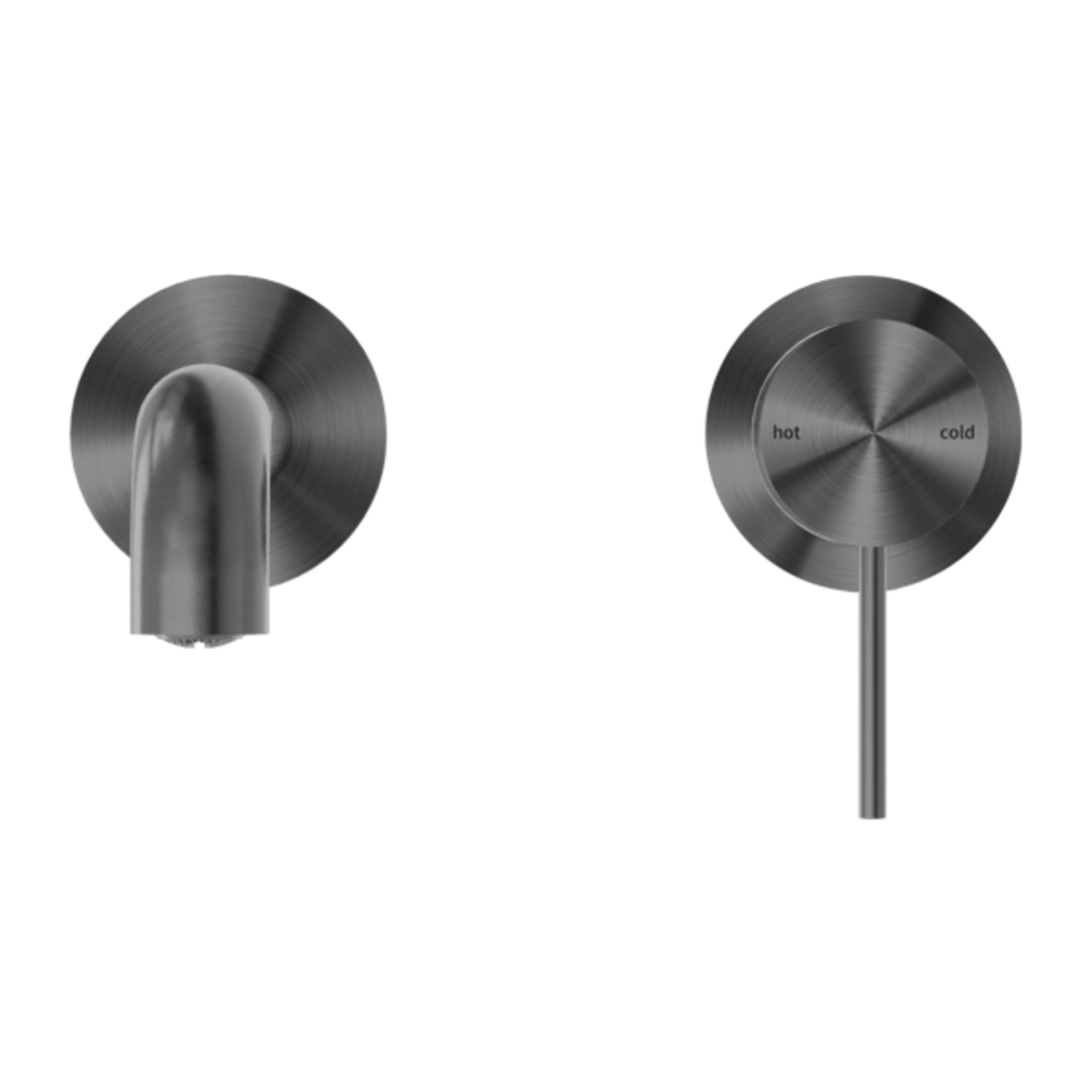 Mecca Wall Basin Nero Mixer Separate Back Plate 230mm Spout - Gun Metal