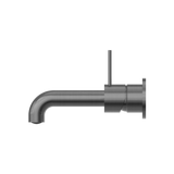 Mecca Wall Basin Nero Mixer Separate Back Plate Handle Up 185mm Spout - Gun Metal