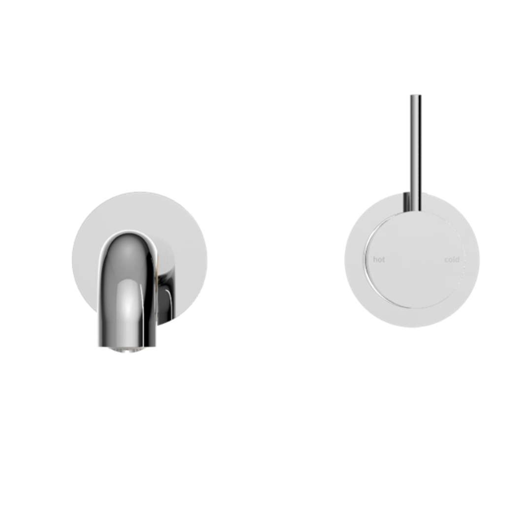 Mecca Wall Basin Nero Mixer Separate Back Plate Handle Up 185mm Spout - Chrome
