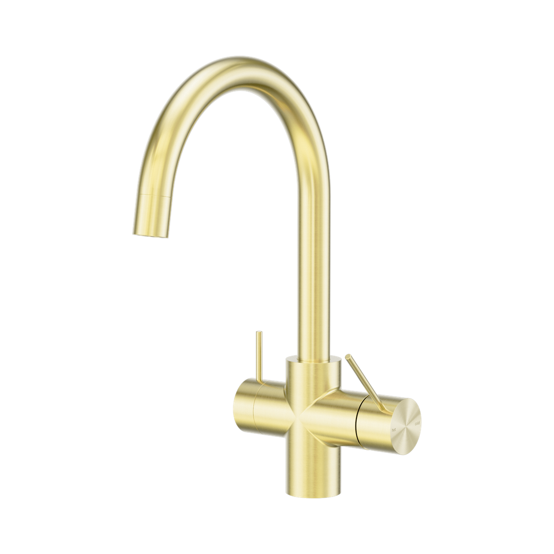 Mecca 3 Way Filtered Nero Mixer Tap - Brushed Gold
