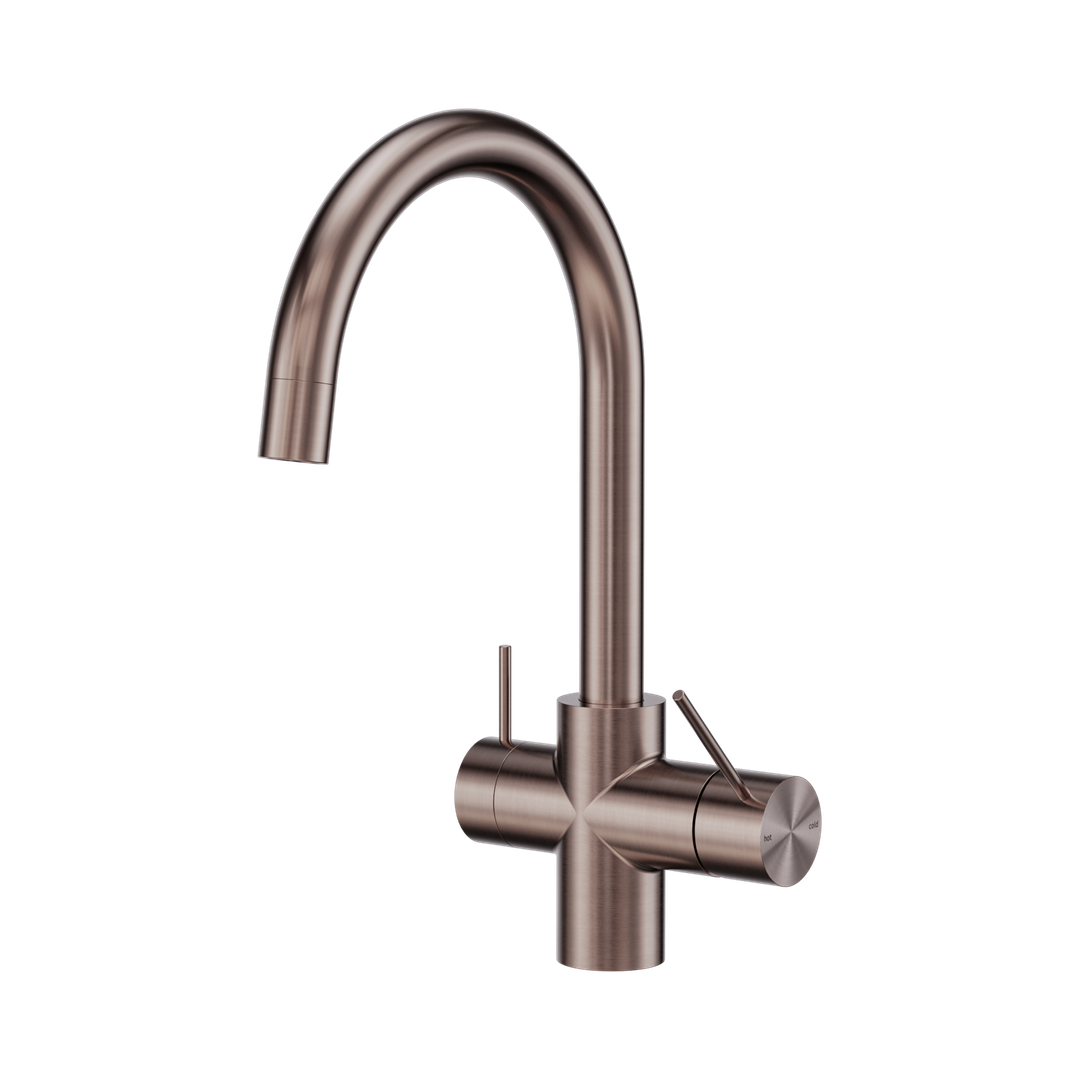 Mecca 3 Way Filtered Nero Mixer Tap - Brushed Bronze