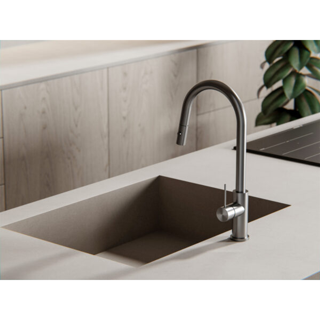 Mecca Pull Out Sink Nero Mixer With Vegie Spray - Gunmetal