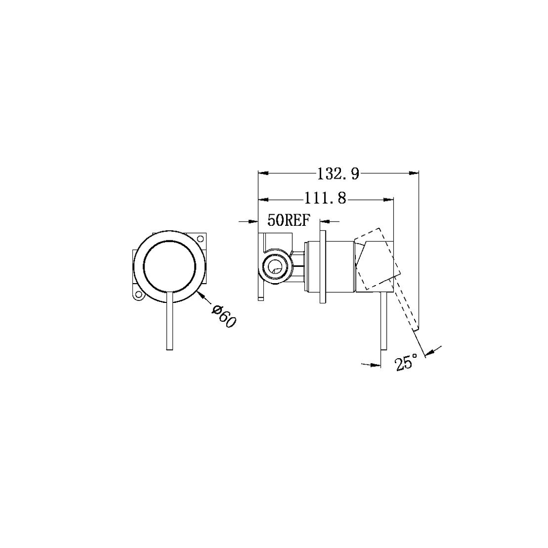 Mecca Shower Nero Mixer 60mm Plate - Brushed Nickel