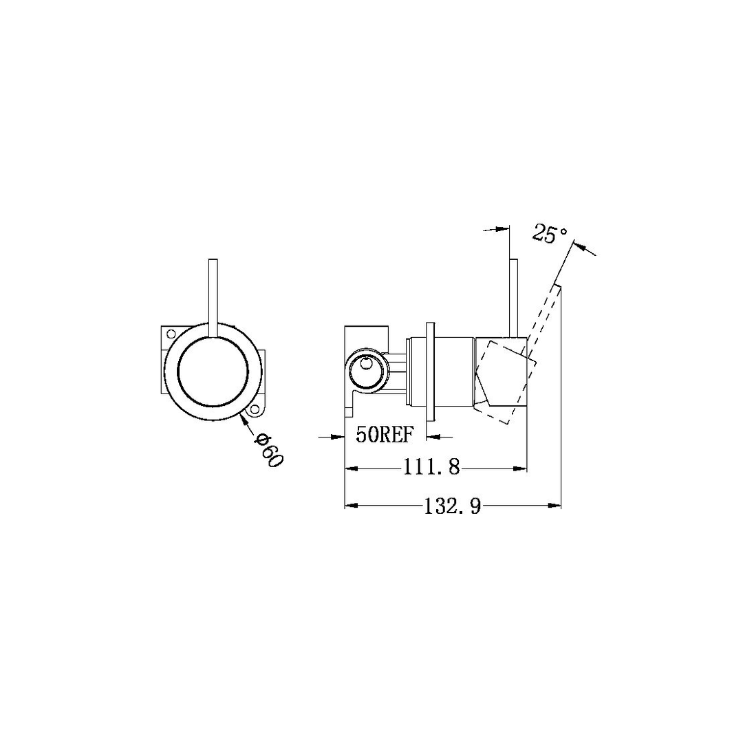 Mecca Shower Nero Mixer 60mm Handle Up Plate - Matt White