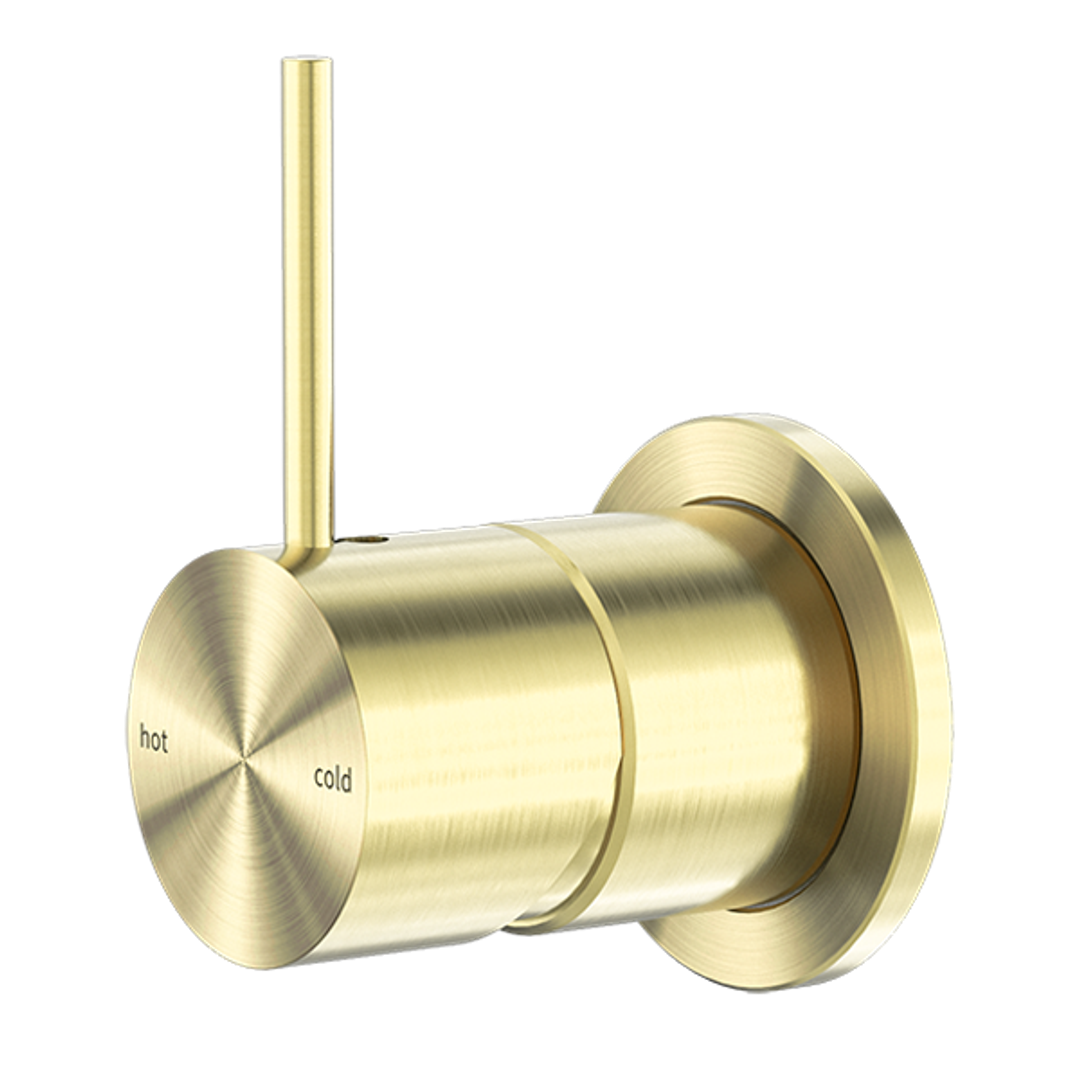 Nero Mecca Shower Mixer 60mm Handle Up Plate - Brushed Gold Nr221911Jbg