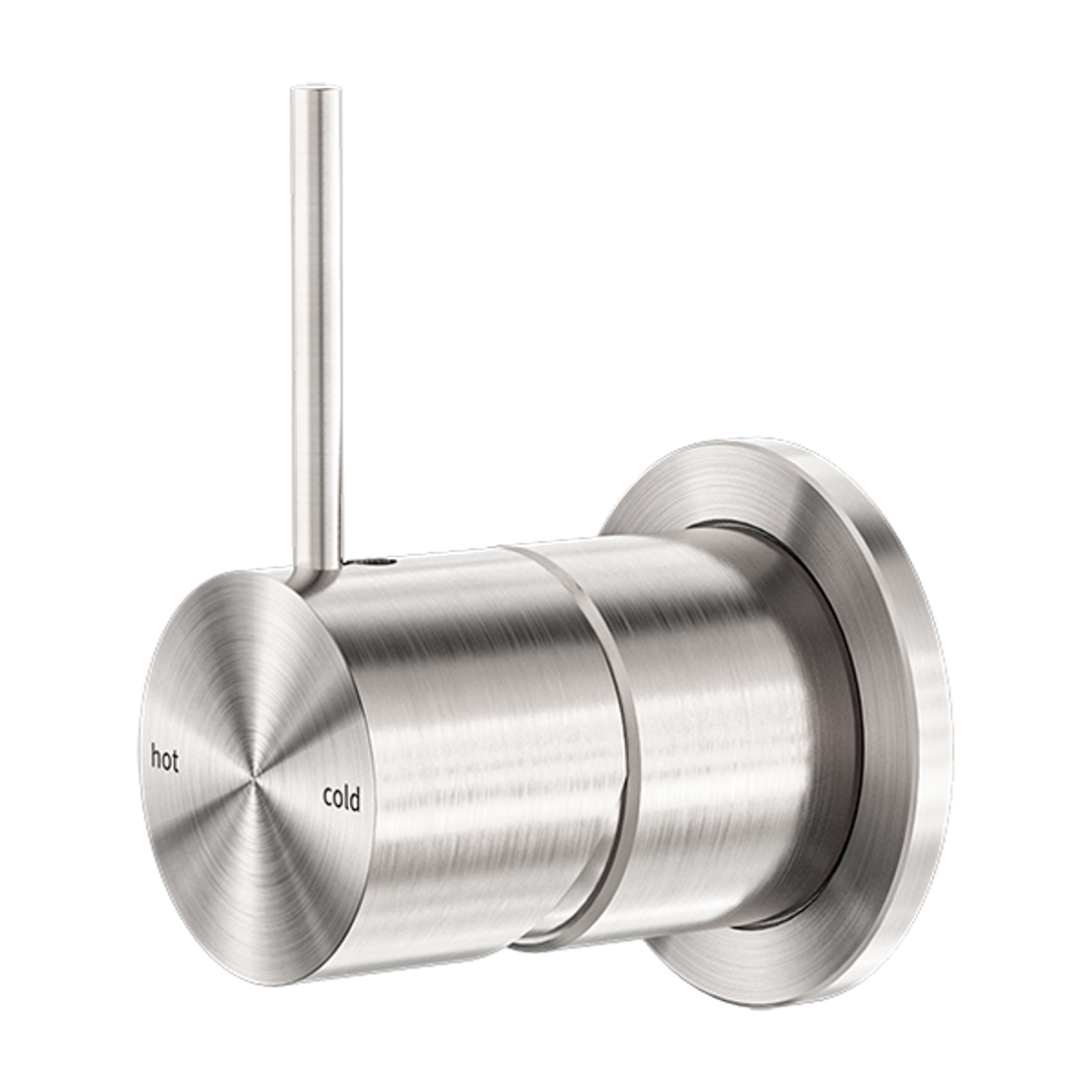 Nero Mecca Shower Mixer 60mm Handle Up Plate - Brushed Nickel Nr221911Jbn