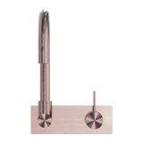 Mecca Wall Basin/Bath Nero Mixer Swivel Spout Handle Up - Brushed Bronze