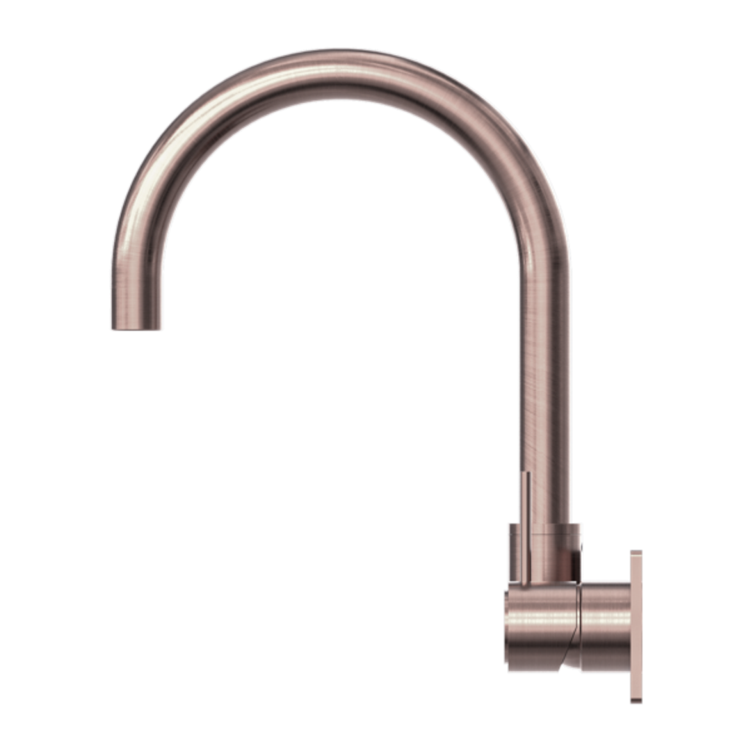Mecca Wall Basin/Bath Nero Mixer Swivel Spout Handle Up - Brushed Bronze