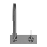 Mecca Wall Basin/Bath Nero Mixer Swivel Spout Handle Up - Gunmetal