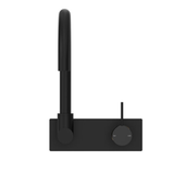 Mecca Wall Basin/Bath Nero Mixer Swivel Spout Handle Up - Matt Black