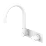 Nero Mecca Wall Basin/Bath Mixer Swivel Spout Handle Up - Matt White