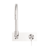 Mecca Wall Basin/Bath Nero Mixer Swivel Spout Handle Up - Brushed Nickel