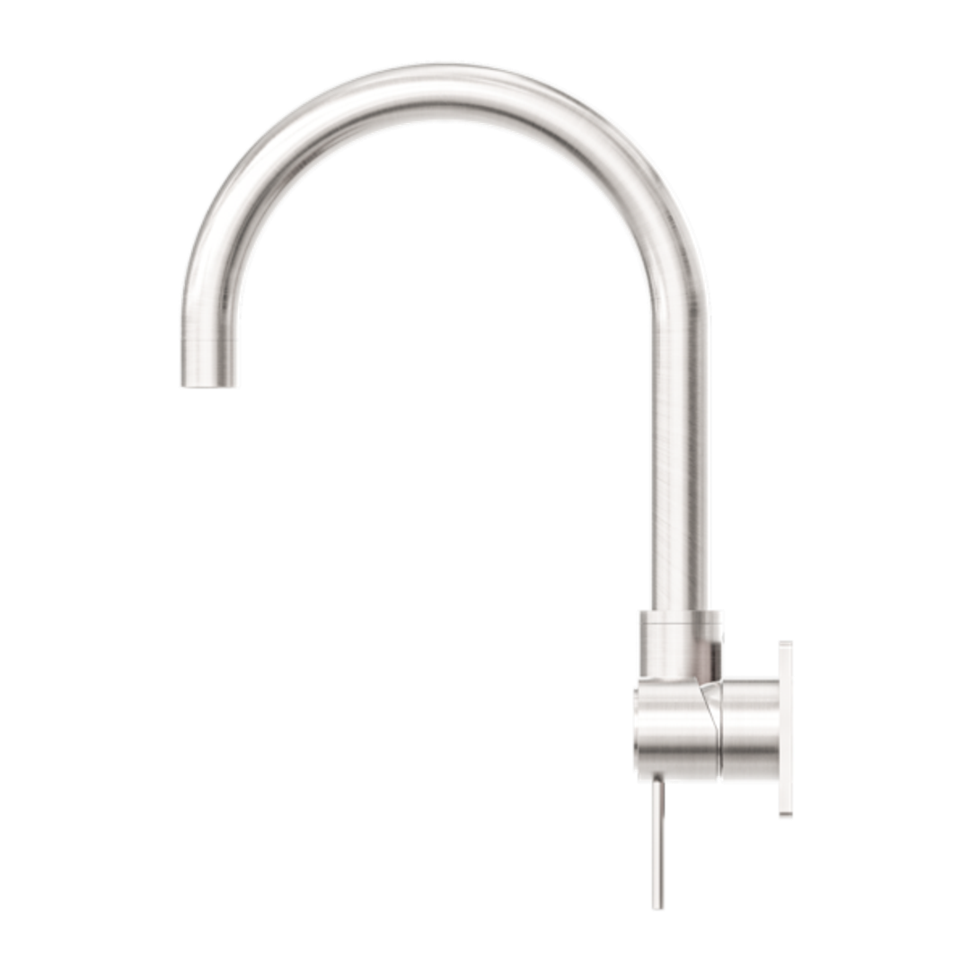 Mecca Wall Basin/Bath Nero Mixer Swivel Spout Handle Up - Brushed Nickel